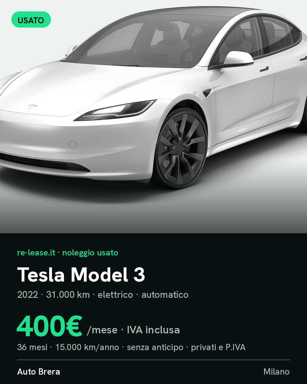 Esempio post social Tesla Model 3